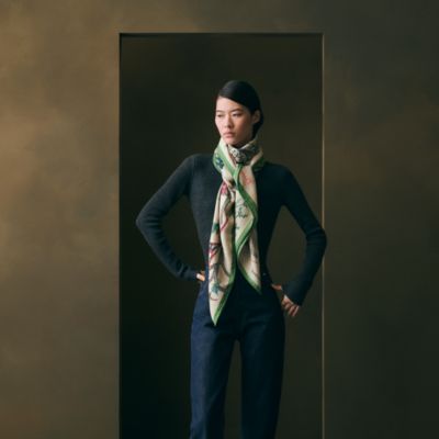 Green - Shawls 140 - Hermès women's cashmere shawls and stoles